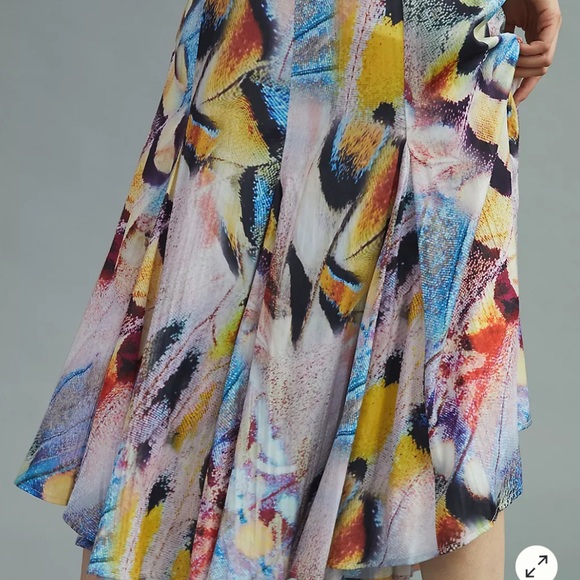 Anthropologie A-Line Neutral Motif Midi Skirt Size 2 - Picture 7 of 13